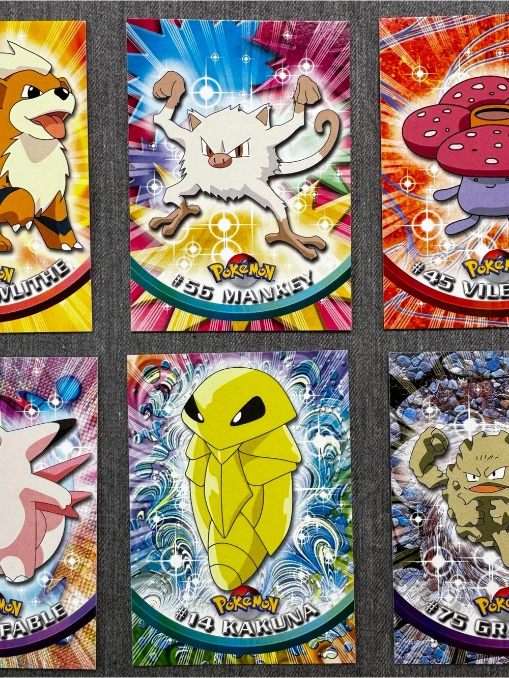 Vintage 1999 Topps Pokemon Card Lot 6 TV Animation Green Logo Non-Foil Clefable